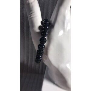 Blue Sandstone Beaded Stretch Bracelet